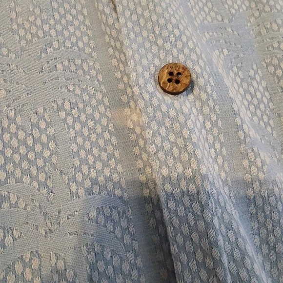 Vintage Island Republic Button Up Silk Shirt Hawaiian Tropical Palm Trees SZ XL - Picture 2 of 8